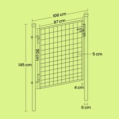 Songmics Vrtna vrata 106x6x145 cm Zelena