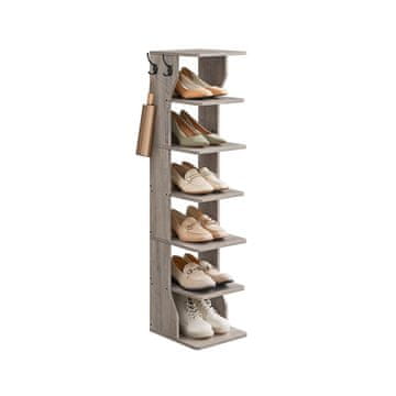Songmics Polica za cipele 6 razina 30x26.4x110.4 cm bijela
