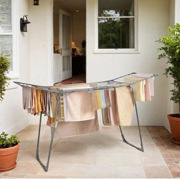 Songmics Stalak za sušenje rublja 56.5x173x96.5 cm Sivi