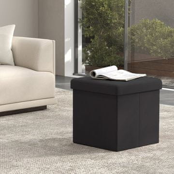 Songmics Skladišni otoman 38x38x38 cm Crni