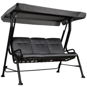 Homestar Vrtna ljuljačka za 3 osobe 200x120x170 cm siva