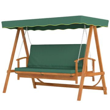 Homestar Vrtna ljuljačka za 3 osobe s funkcijom nagiba 236x130x181 cm zelena