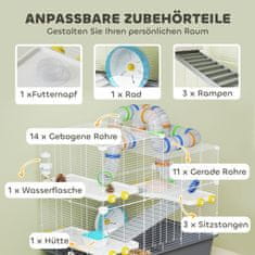 Homestar Kavez za hrčka 4 razine 78x45x73 cm sivi