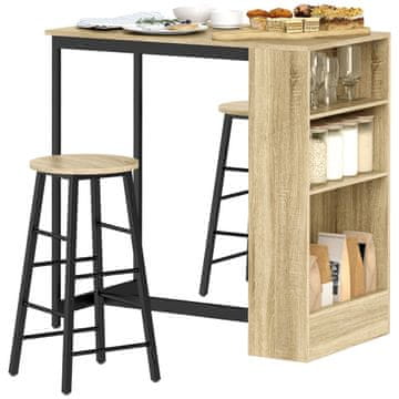 Homestar Set barskog stola 3 komada s prostorom za pohranu 91x49x91 cm smeđa