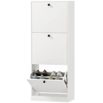 Homestar Ormar za cipele 3 pregrade 47x26x120 cm bijeli