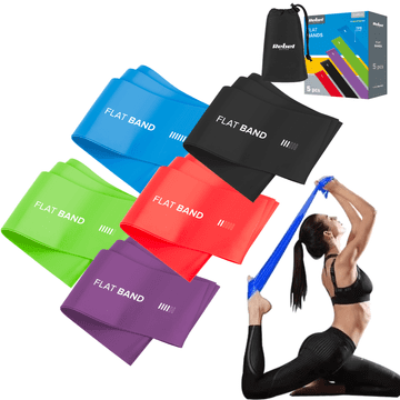 Rebel Set od 5 gumenih traka za vježbanje za trening rehabilitacijske fitness trake, 2 m, Rebel