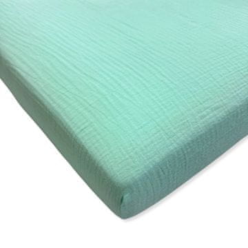 Platna za dječji krevetić 120x60 od muslina s gumicom, proizvod poljski, menta