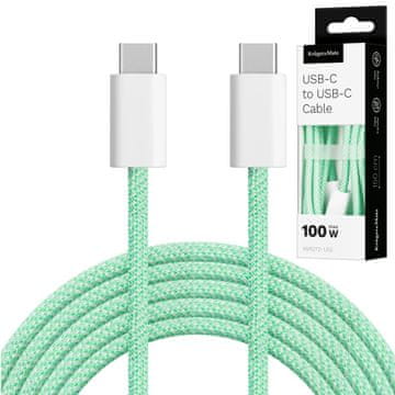 Krüger&Matz Kabel USB tipa C Kruger&Matz Basic zeleni 100 W 1,5 m