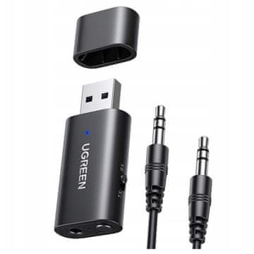 Ugreen Ugreen odašiljač / prijamnik Bluetooth 5.1 bežični audio adapter 3,5 mm mini jack, crni (CM523 60300)