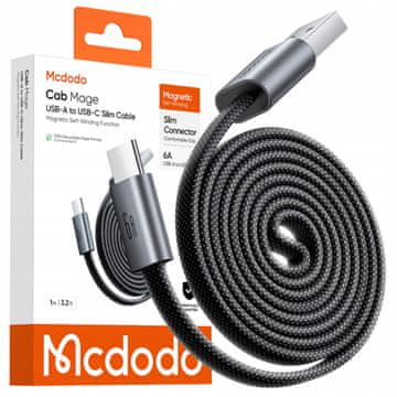 Mcdodo MCDODO kabel USB-A na USB-C brzo punjenje, uvijajući magnetski, 6A 100W 1M
