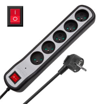 Rebel Produžni kabel s utičnicom 1,5m, 5 utičnica Rebel