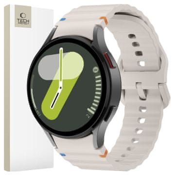 Tech-protect TECH-PROTECT silikonska sportska narukvica za Samsung Galaxy Watch 4 / 5 / 5 Pro / 6 / 7 / FE, starlight
