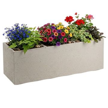 Betonique donica na kotačima od recikliranog betona, bež, 90x30x30 cm