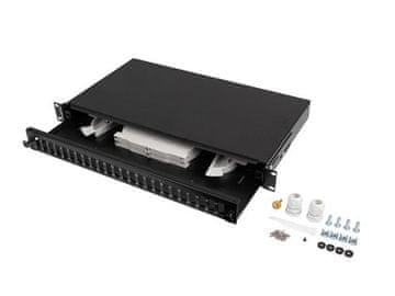 Lanberg Lanberg optička preklopnica 24xSC duplex / 24xLC quad rack 19" 1u crna s priborom