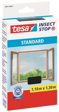 Tesa TESA mreža za prozor s ljepljivom vrpcom, crna, 1,1x1,3 m