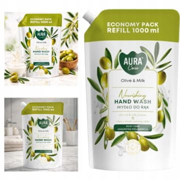 AURA Aura Care sapun za ruke nadopunjujući, maslina i mlijeko 1000 ml AHW-002-005