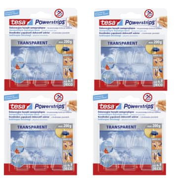 Tesa TESA samoljepljive kuke za ukrase na prozoru do 0,2 kg, prozirne, 5 kom x4