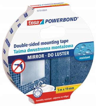 Tesa TESA dvostrana pjenasta montažna traka vodootporna za ogledala 5m x 19mm
