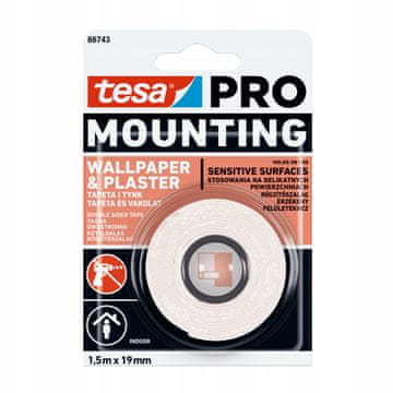 Tesa TESA dvostrana montažna pjenasta traka za slike-tapete žbuka 1,5m x 19mm