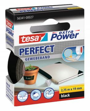 Tesa TESA tkaninska samoljepljiva popravna traka, snažna, crna, 2,75m x 19mm
