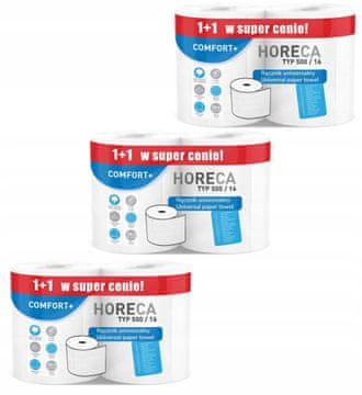 Papirnati ručnik 2R HORECA COMFORT+ tip 500/16 100m 2W (1+1) - 6 rola