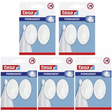 Tesa Tesa samoljepive kuke za vješanje, ovalne, velike, bijele, 2 kom x 5