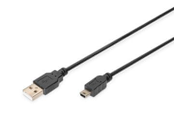 Digitus Kabel digitus ak-300130-018-s usb 2.0 canon usb a/mini usb b, 1,8 m