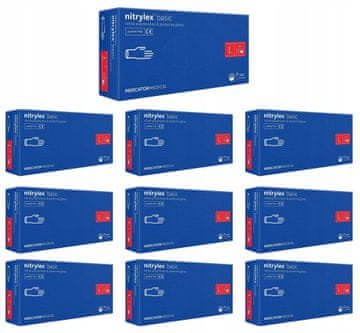 MERCATOR MEDICAL Nitrile rukavice 100 kom. Nitrylex Basic tamnoplave 9-L - 10 pak.
