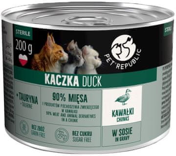 slomart PTR Mokra hrana za mačke, STERILIZED, s pačjo v omaki, 10 x 200 g