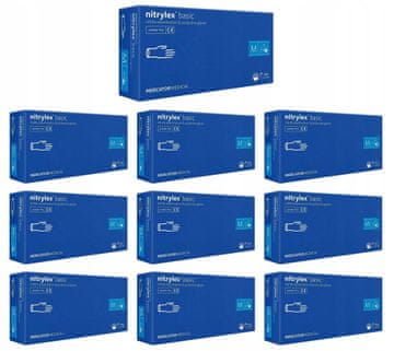 MERCATOR MEDICAL Nitrile rukavice 100 kom. Nitrylex Basic Dark Blue 8-M - 10 pak.