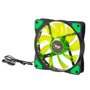 Akyga Sustavni ventilator Akyga AW-12E-BG 120 mm 33 LED zeleni Molex