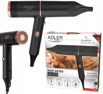 Adler Sušilo za kosu crno, lagano i prijenosno 1400W Adler AD 2278