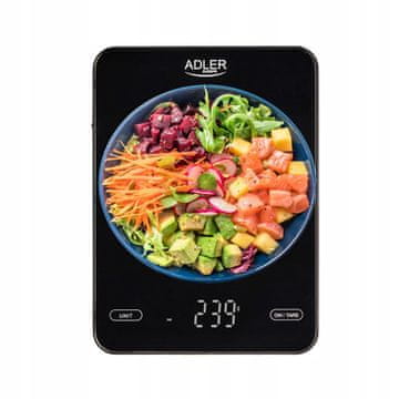 Fox Kuhinjska vaga 10 kg, punjenje putem USB-a, ADLER AD 3177b