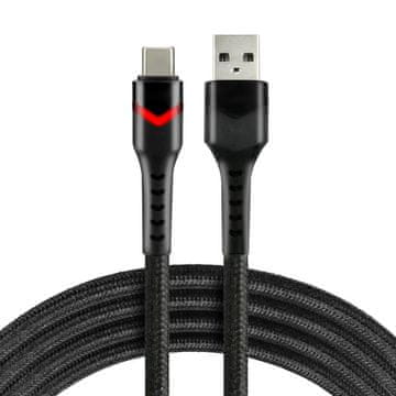everActive USB -> USB-C kabel CBB-1CBR 1m 3A RGB LED crni