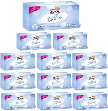 Foxy Maramice higieniczne FOXY COTTON Box 90 kom. - 12 pak.