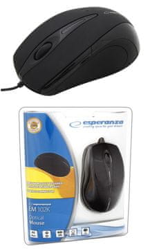Esperanza Mysz przewodowa Esperanza SIRIUS EM102K optička, crna