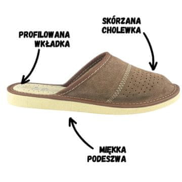 Smeđe ženske cipelice, kožne kućne papuče za žene 40