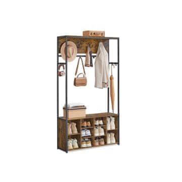 Songmics Vješalica za kapute 32x100x180 cm smeđa