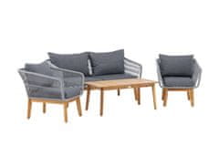Venture Design AB Set za sjedenje, Chania, Stol 45x110x60 cm Stolica 75x76x75 cm Sofa 75x76x164 cm, Siva