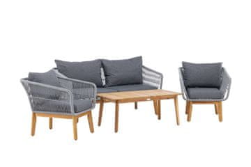 Venture Design AB Set za sjedenje, Chania, Stol 45x110x60 cm Stolica 75x76x75 cm Sofa 75x76x164 cm, Siva
