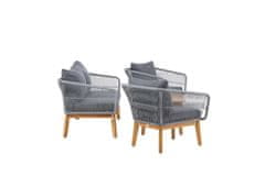 Venture Design AB Set za sjedenje, Chania, Stol 45x110x60 cm Stolica 75x76x75 cm Sofa 75x76x164 cm, Siva