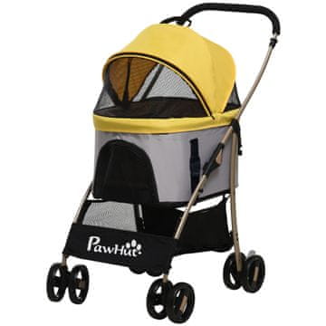 Homestar Kolica za pse 2-u-1, kolica i nosiljka, 82x49.5x98 cm, žuta