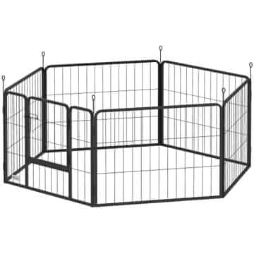 Homestar Igraonica za štence 6 panela s vratima 160x80x60 cm crna