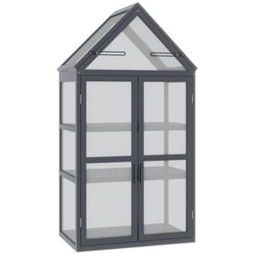 Homestar Staklenik Mini staklenik 3 razine 70,5x42x132 cm Sivi