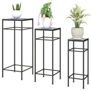 Homestar Set stalaka za biljke 3 komada 28x28x71 cm plavi i bijeli metal