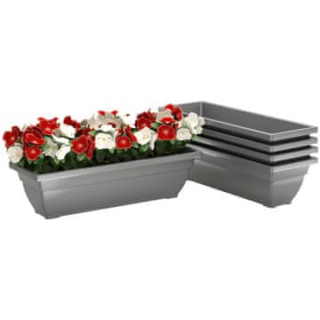 Homestar Set od 5 cvjetnih lonaca 59x21x16 cm sivi
