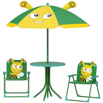 Homestar Dječji vrtni namještaj set 4 dijela stol 49,5x50 cm zeleni