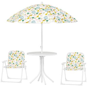 Homestar Dječji vrtni stol i stolice set 4 komada podesivi suncobran 49,5x50 cm bijela