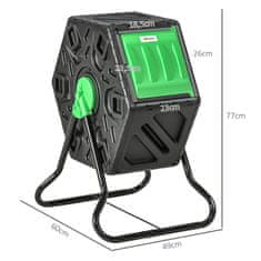 Homestar Kanta za kompost 65 litara 60x49x77 cm Crna