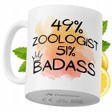 Šalica za zoologa, smiješan humor, šalica za kavu i čaj s humorističnim grafičkim dizajnom, poklon za rođendan, imendan, praznike, premium šalica za posebne prigode, dom, ured, posao, bijela, 330 ml